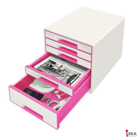 Pojemnik z 5 szufladami LEITZ WOW biało-różowy 52142023