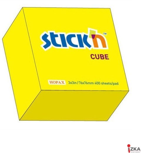 Bloczek STICKN 76x76mm 400k żółty neonowy 21010