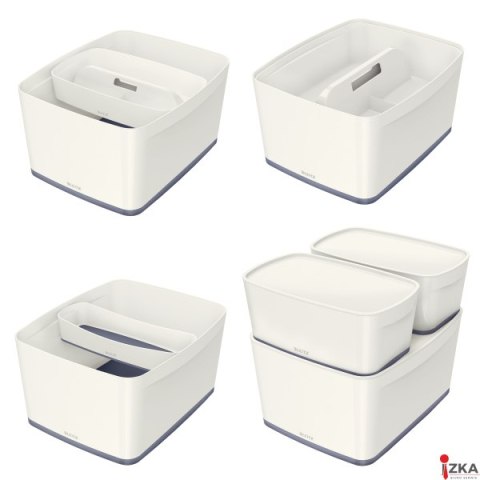 Pojemnik MyBOX duży z pokrywką biało-szary LEITZ 52161001 Pojemnik MyBOX duży z pokrywką biało-szary LEITZ 52161001