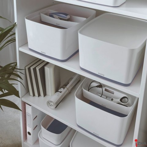 Pojemnik MyBOX duży z pokrywką biało-szary LEITZ 52161001 Pojemnik MyBOX duży z pokrywką biało-szary LEITZ 52161001