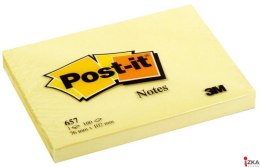 Bloczek samoprzylepny POST-IT (657), 102x76mm, 1x100 kart., żółty (X)