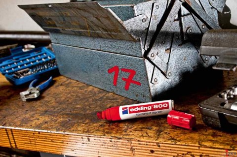 Marker E-800 EDDING czerwony końcówka ścięta 12 mm (X)