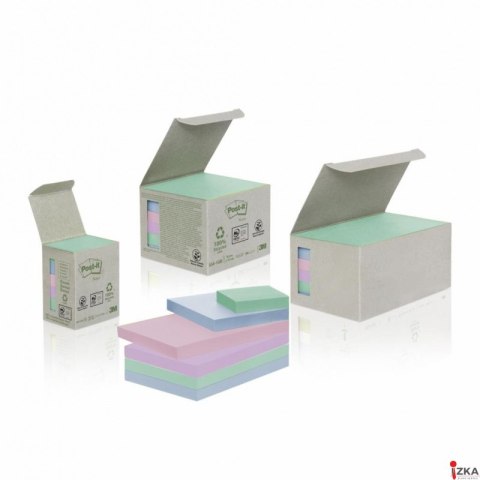 Bloczki ekologiczne POST-IT (653-1GB), 38x51mm, 6x100 kart., mix kolorów