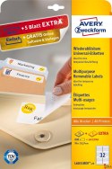 Etykiety uniwersalne L6031REV-25 96 x 16,9 30ark Usuwalne, Avery Zweckform