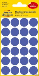 Kółka do zaznaczania niebieskie 18mm Usuwalne, Avery Zweckform 3596