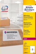 Etykiety wysyłkowe 199,6x143,5 mm odporne na zmiany pogodowe (25 ark.), Avery Zweckform L7966-25