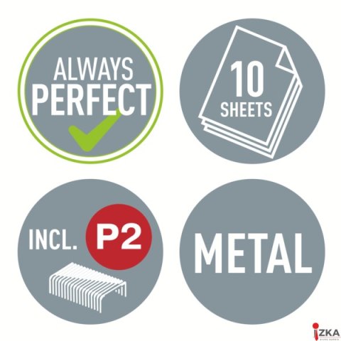 Zszywacz + dziurkacz metalowy Leitz Mini WOW, żółty, 10 lat gwarancji, 10 kartek 55612016