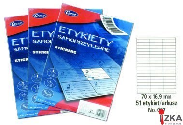Etykiety samoprzylepne No. 007 70x16,9 mm GRAND 150-1034 (X)