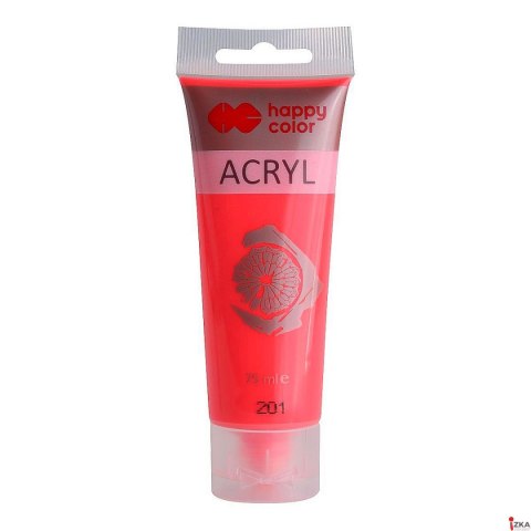 Farba akrylowa 75ml, czerwony fluo, Happy Color HA 7370 0075-201
