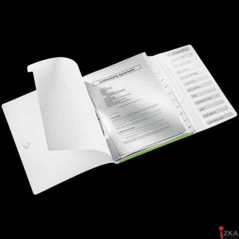 Teczka segregująca 12 przekładek PP Leitz WOW, zielona 46340054