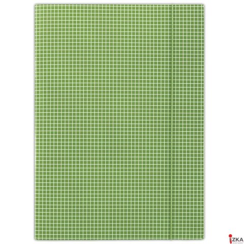 Teczka z gumką w kratę zielona FEP06 (X)