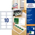 Wizytówki Quick&Clean C32011-25 85 x 54 25ark 250 szt., 200 g, matowe, białe, Avery Zweckform (X)