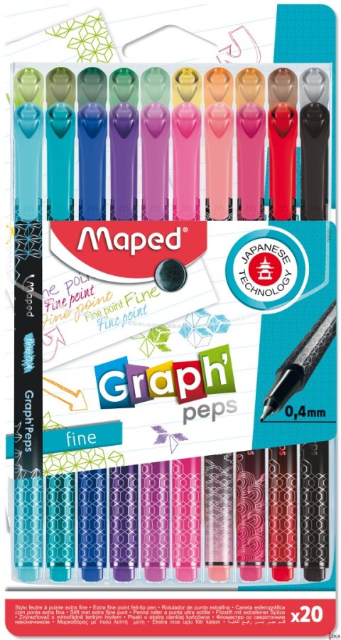 Cienkopis GRAPH PEPS DECO 20 szt etui Maped 749051 (X)