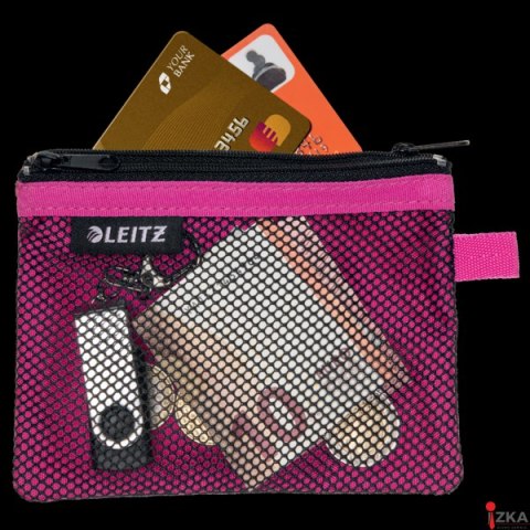 Koszulka z suwakiem z dwoma przegródkami Leitz WOW, rozmiar S, różowa 40110023