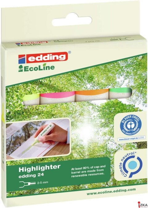 Zakreślacze ekologiczne 4szt. 24/4S EDDING (X)