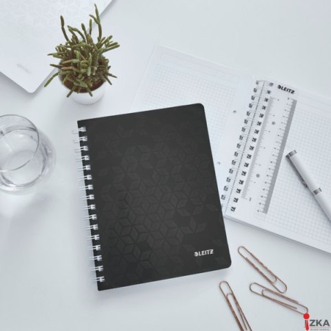 Kołonotatnik w kratkę A5 PP Leitz WOW, czarny 46410095