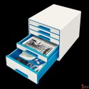 Pojemnik z 5 szufladami LEITZ WOW biało-niebieski 52142036 (X)