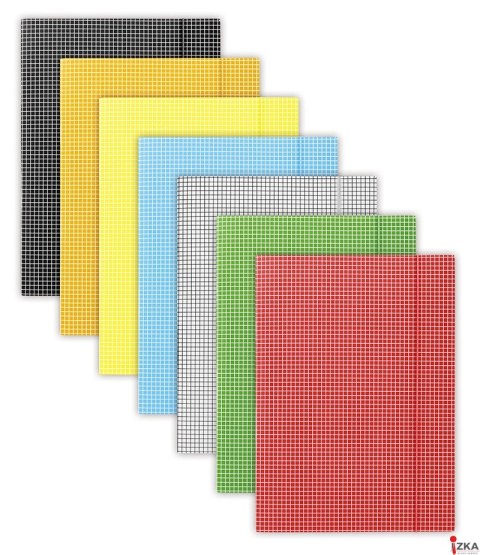 Teczka z gumką,A4, 400gsm,3skrzydła, DONAU żółta w kratkę FEP11 (X)