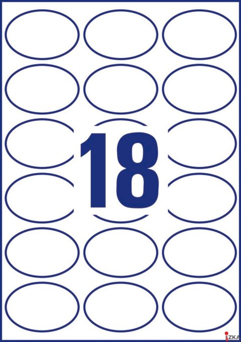 Etykiety owalne L6024REV-25 63,5 x 42,3 25 ark. Białe, usuwalne, Avery Zweckform