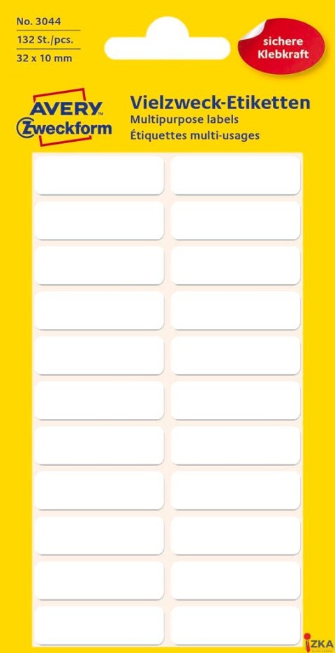 Minietykiety 3044 32 x 10 6ark. do opisywania ręcznego, Avery Zweckform (X)
