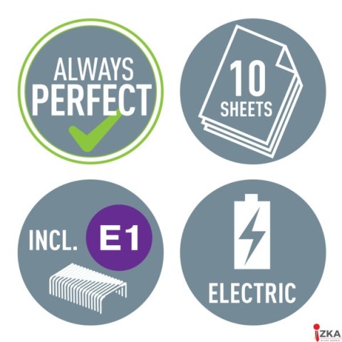 Zszywacz elektryczny na baterie WOW, biały, 3 lata gwarancji, 10 kartek 55661001