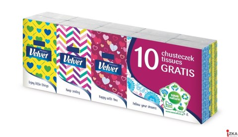 Chusteczki higieniczne VELVET (10) oryginal 4-warstwy białe Chusteczki higieniczne VELVET (10) oryginal 4-warstwy białe