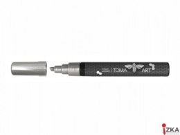 Marker akrylowy, fibrowa końcówka ścięta 2-5mm, srebrny TO-400 Toma (X)