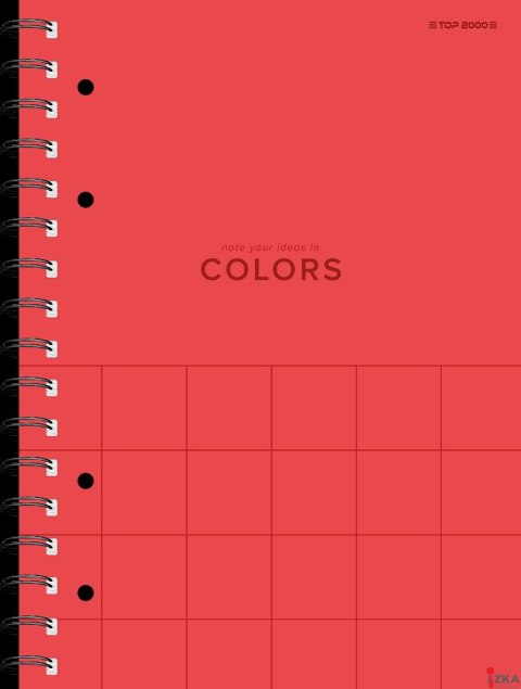 Kołozeszyt A4 TOP COLORS MIX 2 spirale 80k 70g kratka 400169233 TOP 2000