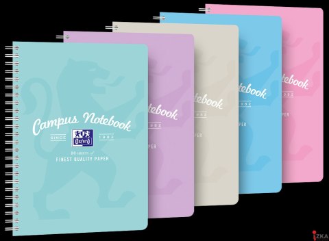 Kołozeszyt OXFORD CAMPUS B5+ 80k 90g pastel kratka z tagami 400160107