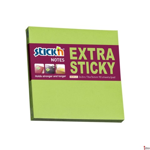 Notes samop. EXTRA STICKY 76x76 zielony neon 90 kart. 21672 MAPED