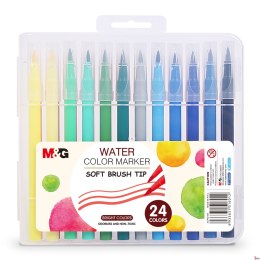 Pisak artystyczny pędzelkowy 1-4 mm, wodny, zestaw 24 kolorów, MG MG ACP92169
