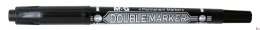 Pisak permanentny dwustronny Double Marker, czarny, 0.8mm/2.8mm, MG MG APM21372-9