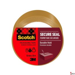 Scotch_ Secure Seal, taśma pakowa, brązowa, 50 mm x 50 m, 1 roleka/opakowanie BARDZO MOCNA, kauczukowa 7100300848