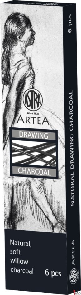 Węgiel naturalny rysunkowy Astra Artea 6 sztuk 6-8mm, 323115003