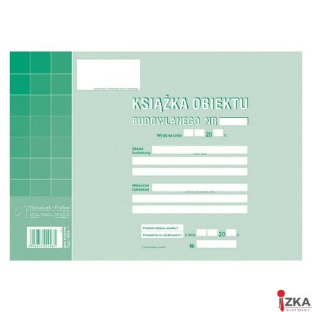 604-1N Książka obiektu budowlanego, A4 zeszyt, MICHALCZYK&PROKOP