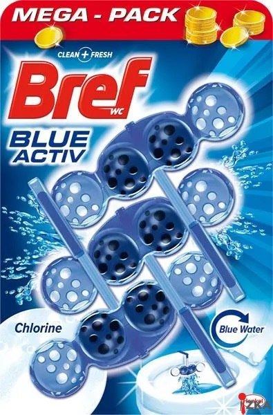 BREF Zawieszka WC BLUE AKTIV 3x50g CHLORINE barwiące 18226