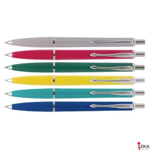 Długopis automatyczny RECORD, wielkopojemny, niebieski, MIX kolor obudowy, typ ZENITH, 110071