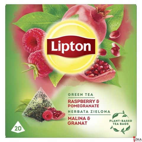 Herbata_LIPTON PIRAMID MALINA i GRANAT (20 saszetek) zielona