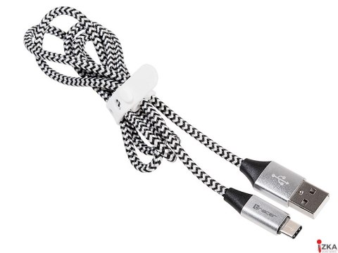 Kabel USB 2.0 TYPE-C A MALE 1m czarny-szary TRACER TRAKBK46266