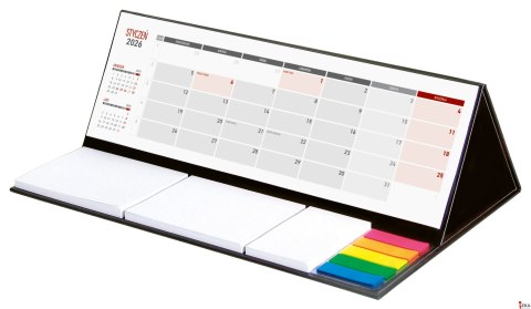 Kalendarz z notesem MAXI miesięczny KB062B czarny 2026 WOKÓŁ NAS