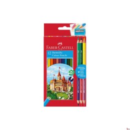 Kredki ołówkowe 12 kolorów + 3 kredki dwustronne, FABER CASTELL 110312