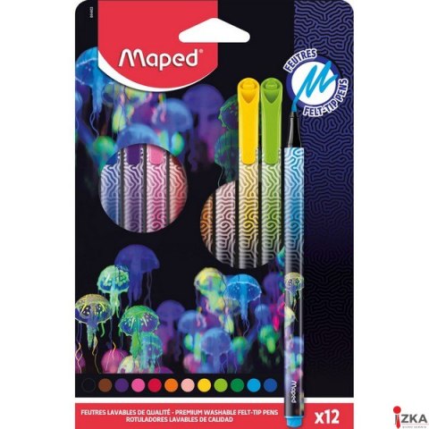 Pisaki Deepsea 12 sztuk pudełko zawieszane Maped 844403