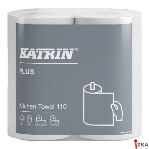 Ręczniki kuchenne KATRIN PLUS Kitchen 89673 (2 rolki) białe, 2W, 110 listków, 24metry