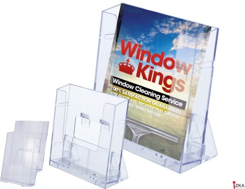 Stojak na ulotki A5, jedna kieszeń, ENVIN, plastikowy, transparentny