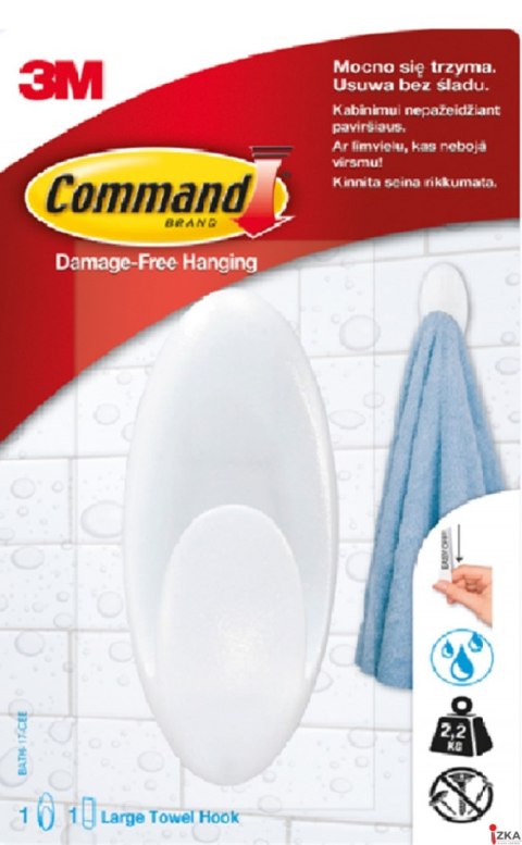 Akcesoria łazienkowe COMMAND_ (BATH-17), duży, biały