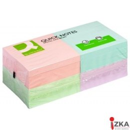 BLOCZEK SAMOPRZYLEPNY Q-CONNECT RAINBOW, 76X76MM, 4X3X100 KART., PASTEL, MIX KOLORÓW