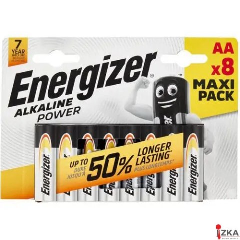 Bateria alkaliczna ENERGIZER POWER LR6/AA 1,5V, (8szt)