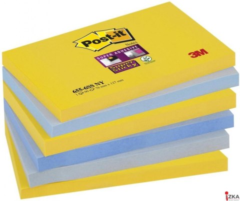 Bloczek samoprzylepny POST-IT_ Super sticky (655-6SS-NY), 127x76mm, 6x90 kart., new york