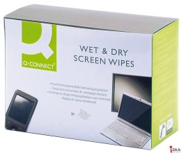 Chusteczki do czyszczenia ekranów TFT/LCD , 2x20szt., typu Q-CONNECT KF32148A