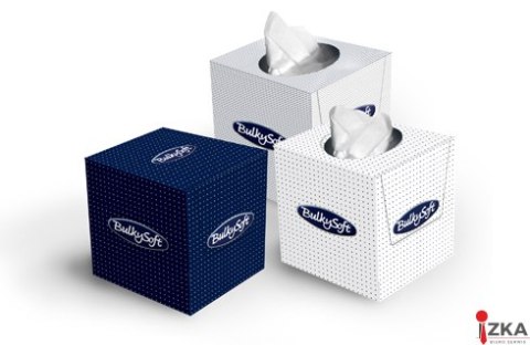 Chusteczki higieniczne 90sztuk 2 warstwy, kolor biały, celuloza, kwadrat BULKYSOFT 68360